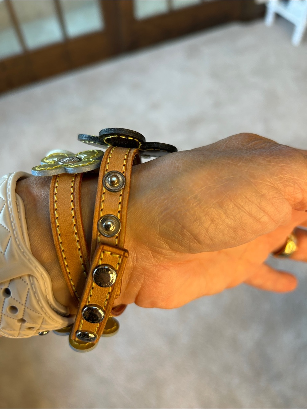 Louis Vuitton Floral Leather Bracelet in Yellow and Green - Picture 14 of 14